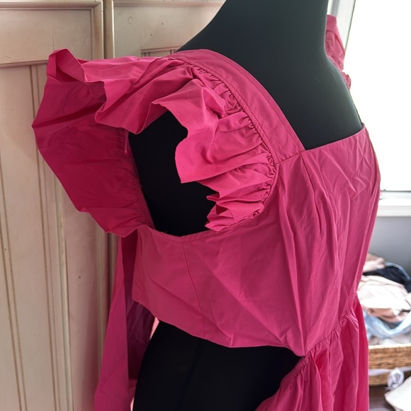 HYACINTH House From Tuckernuck NWT Pink Ruffle Sleeve Tie Back Bow Dress - Picture 3 of 15